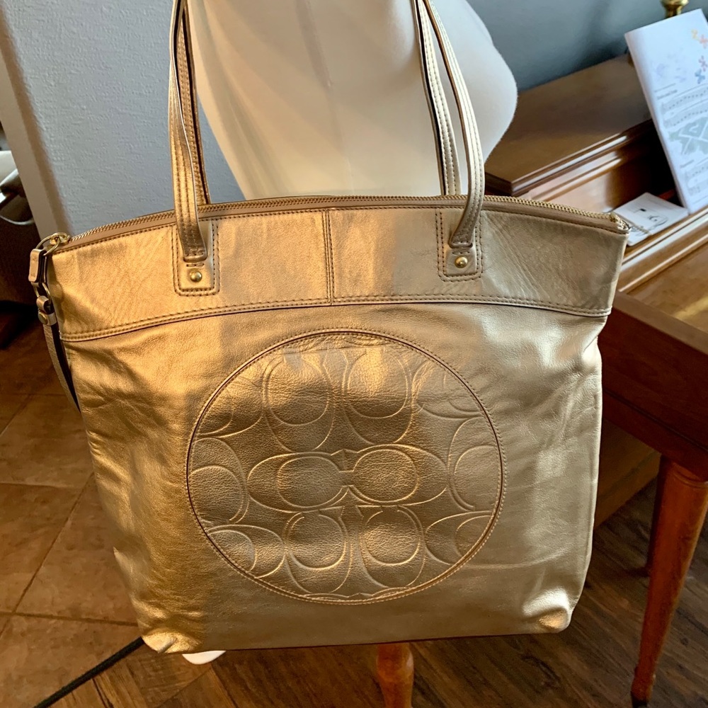 Coach leather tote shoulder bag